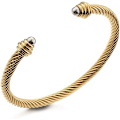 Miniatyrbillede 1 af 5: Kabel Armring Armbånd til Kvinder Rustfrit Stål Wire Twist