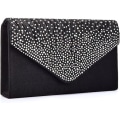 Miniatyrbild 2 av 7: Dam Rhinestone Satin Frosted Afton Bröllop Clutch Väska, ZQKLA