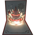 Pikkukuva 4 / 7: 1 kpl 3D Pop Up -syntymäpäiväkortteja, lämpimät LED-valot syntymäpäiväkakku, ZQKLA