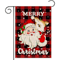 Miniatyrbillede 1 af 4: Glædelig Jul haveflag Buffalo Check Plaid Julemand 12,5