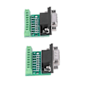 Miniatyrbilde 3 av 5: DB9 Hann Hunn Koblingsadapter Skrueterminal 9 Pinners 9 Hull Konverteringskort for RS232 RS485