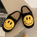 Miniatyrbillede 7 af 7: Retro Smilende Ansigt Bløde Plys Behagelige Varme Slip-on Tøfler Fo,ZQKLA