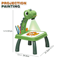 Miniatyrbilde 2 av 5: Dinosaur-projektor malebord, Slettbart doodle-brett, Barneprojektorlys, Uten strøm, Læringsleker
