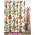 180*200cm Retro 70-tals Duschdraperi Psykedeliskt Blommönster