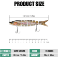 Miniatyrbilde 2 av 5: Predator Fiske Lokkemiddel, Dykkende Swimbaits Fisk, Realistisk Sakte, ZQKLA