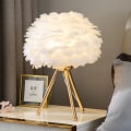 Miniatyrbillede 1 af 5: Bordlamper til soveværelse moderne luksus stue led fjer, ZQKLA
