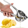 Liten okrossbar manuell citruspress citronpress, rostfritt stål