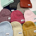 Miniatyrbild 3 av 4: Stickad Herr Dam Ganni Vinter Varm Cap Manschettstickad Stretch Beanie Hatt off white