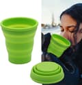 Hopfällbar silikonkopp, hopfällbar resekopp med plast, ZQKLA