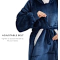 Miniatyrbilde 6 av 6: Oversized Brukbar Teppehettegenser, Langt Sherpa Fleece-teppe, ZQKLA