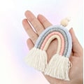 Miniatyrbild 3 av 7: 1 st Macrame Regnbåge Bilberlock med Träpärlor för Hemmet, ZQKLA