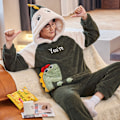 Miniatyrbillede 2 af 3: 2023 Ekstra Store Vinter Mænds Pyjamas Tegneserie Familie, Kan Gå Ud