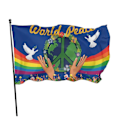 Miniatyrbillede 2 af 4: Fredsflag, Haveflag, Holdbar, Fredsdueflag