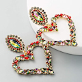 Miniatyrbilde 2 av 4: Store Hjerte Rhinestone Krystall Dangle Øredobber Statement Dro,ZQKLA