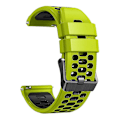 Miniatyrbillede 2 af 5: Til Suunto 7 / 9 / 9 Baro Dobbelt-farvet Silikon Urrem 24mm Multi-hul Design Hurtigudløsning Håndledsrem, Lime Sort