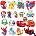 Miniatyrbillede 1 af 5: Parti med 18 stk. strygemærker til tøj, Spider Man Chil, ZQKLA