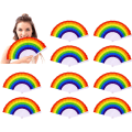 Miniatyrbillede 1 af 7: 10 stk Regnbue Håndviftere Pride Vifte Foldbar Holdt Vifte Dekorativ, ZQKLA