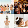 Miniatyrbilde 5 av 5: Bryllup Brudepike Gaver Hårstrikker Scrunchies Hjerteformede Solbriller