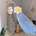 Miniatyrbillede 4 af 5: 2 Pak Søde Chenille Bløde Hængende Håndklæder Sjove Blomster A,ZQKLA