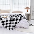 Miniatyrbillede 3 af 5: Buffalo Plaid Fleece Tæppe (70*140cm, Sort) - Plaid Flannel Tæppe