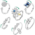Pikkukuva 1 / 5: 6 kpl Fidget Ahdistusrenkaat Säädettävät Sormukset Set Säädettävät Sormukset Fidget Sormukset Naiset Helminauha