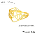 Miniatyrbilde 2 av 7: Pentagram Ring Pentacle Ringer Pentagram Stjerne Amulett Justerbar, ZQKLA