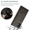 Miniatyrbillede 4 af 5: AUTSPACE A01 Series RFID-blokerende pung Retro Mat Læder Telefon Cover til iPhone 11 6.1 tommer Style C