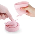 Miniatyrbillede 5 af 5: 170ml Pink Vandkrus Mini Bærbar Silikon Foldbar Krus Genanvendelig, ZQKLA