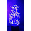 Miniatyrbilde 5 av 5: Master Yoda 3D nattlys LED illusjonslampe nattbord skrivebord Ta,ZQKLA