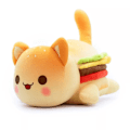 Miniatyrbild 1 av 5: Burger Cat, Cola, Pommes Frites, Donuts, Plush Kattleksak, Lugnande Leksak för Barn burger cat