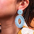 Miniatyrbilde 4 av 5: Raffia Ørepynt Boho Drop Dangle Ørepynt for Kvinner Håndlaget, ZQKLA
