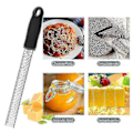 Miniatyrbillede 5 af 5: Microplane Zester Rivejern i Sort Farve til Citrus, Parmesan, Ingefær, Chokolade og Muskatnød med Fint Blad