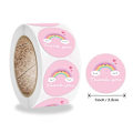 Miniatyrbillede 2 af 4: 3X500 stk. julemærker rulle?etiket pink regnbue hvide skyer smiley slikkepind tak gave