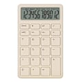 Miniatyrbillede 1 af 4: Lomme- og bordregner i beige med lys LCD-skærm, dobbelt strømforsyning, ZQKLA