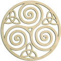Miniatyrbilde 1 av 7: Triskele Knot Veggkunst i Tre (Irske Symboler, Keltisk Trippel, ZQKLA