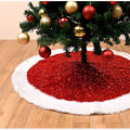 Miniatyrbild 2 av 4: 48 Tums Röd Julgransskjort, Julgransskjort Plysch Sek