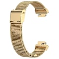 Miniatyrbilde 1 av 5: For Fitbit Inspire 3 Rustfritt Stål Finmasket Rem Erstatning Smart Klokkereim med Spenne - Gull Gold