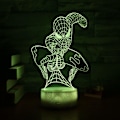 Pikkukuva 5 / 6: Spiderman 3D LED Illuusio Yövalo 7 Väriä Vaihtuva Pöytälamppu, ZQKLA