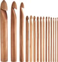 15 stycken trä- och bambu-stickor för virkning, ZQKLA