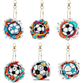 Miniatyrbillede 1 af 5: 6 stk. DIY 5D Farverig Fodbold Diamant Maleri Nøglering Sæt D