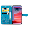 Miniatyrbillede 2 af 5: Til Motorola Moto G75 5G Wallet Case Mandala Blomst Læder Telefon Cover Stativ View-Blå Blue