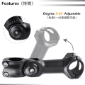 Miniatyrbilde 3 av 4: Justerbar Sykkelstem 0-60 Grader 31.8mm MTB Stem Styrestem m