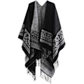 Miniatyrbild 1 av 5: Poncho Sjal Elegant Varm Öppen Kvadrat Höst Vinter Kvinna