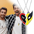 Pikkukuva 4 / 5: 2 kpl Deadpool & Wolverine 3 Cosplay Wolverine Parhaat ystävät kaulakoru riipus BFF korut lahja miehille ja naisille