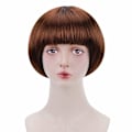 Miniatyrbilde 3 av 6: Brun kort bob parykk for cosplay - syntetisk kostyme for kvinner, ZQKLA