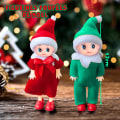 Miniatyrbild 2 av 4: Julfigur - Jultomte (2-pack) Flicka och Pojke Figuri