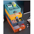 Miniatyrbillede 4 af 4: Stort skrivebords skuffe opbevaringsstativ kontorartikler æske kosmetik opbevaringsboks, skumring orange