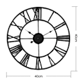 Miniatyrbild 4 av 6: Europeisk Retro Metall Konst Väggklocka, Smidesjärnsram Batteridriven Quartz Urverk Analog Display Med Romerska Siffror, För Hem Kök Vardagsrum