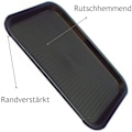 Miniatyrbild 5 av 6: Serveringsbricka i polypropen för kafeteria, hållbar lättviktsbricka för snabbmat med halkfri yta, korgmönsterdesign förbättrar greppet, perfekt