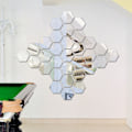 Miniatyrbild 1 av 3: Väggspegel väggdekoration (4,5*4cm, hexagon, 12 st)